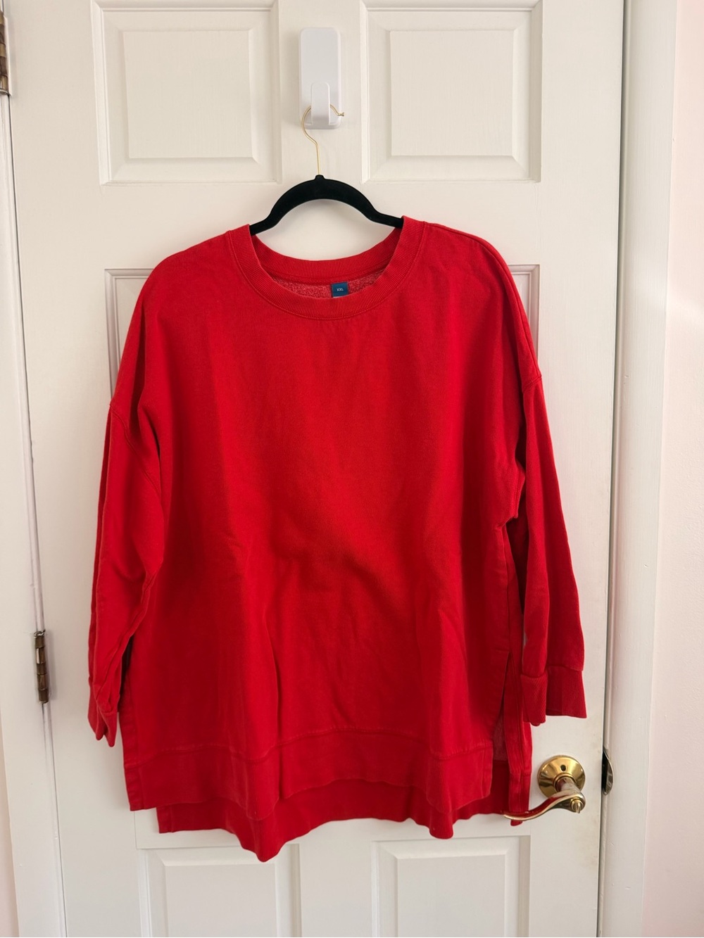 Old Navy Bright Red Crewneck Women's Sweatshirt